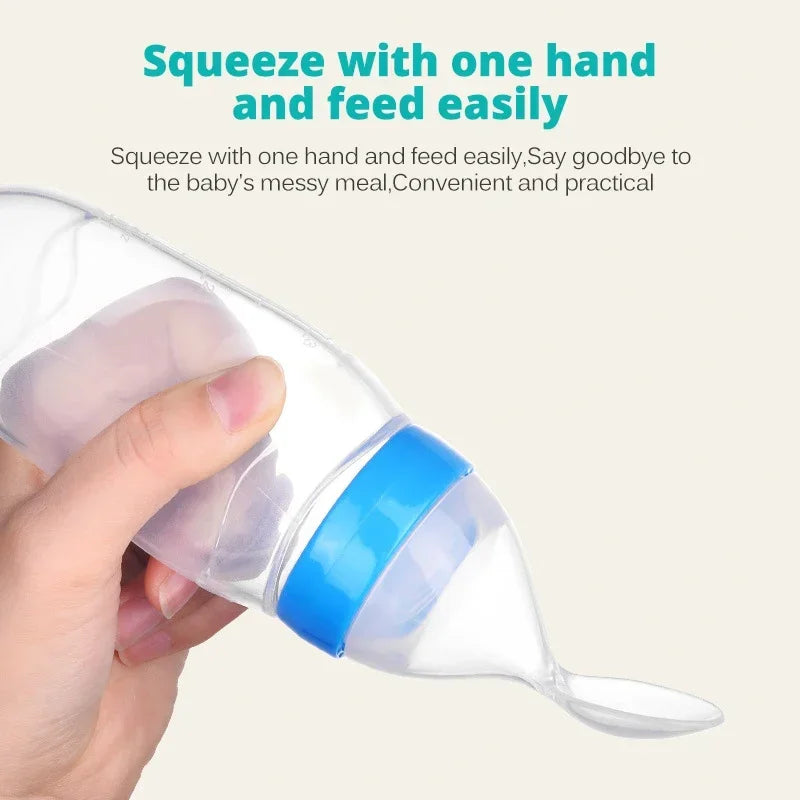 NomNom™ Silicone Baby Feeding Bottle with Spoon