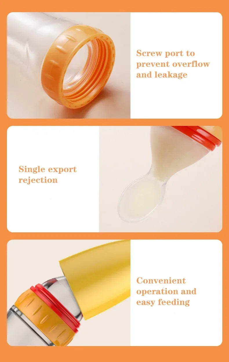 NomNom™ Silicone Baby Feeding Bottle with Spoon