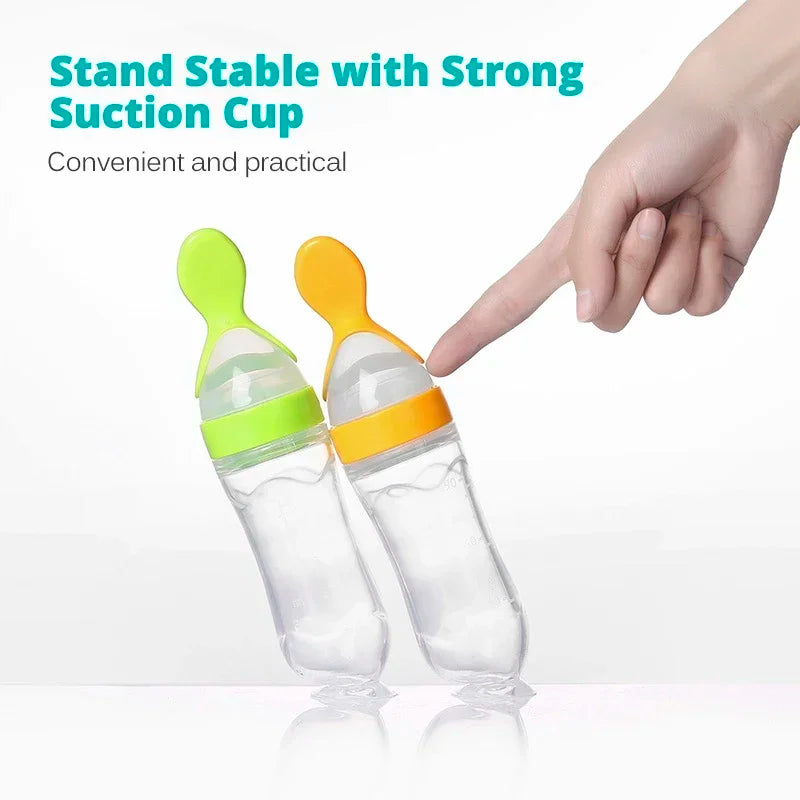 NomNom™ Silicone Baby Feeding Bottle with Spoon