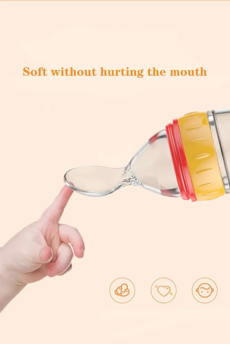 NomNom™ Silicone Baby Feeding Bottle with Spoon