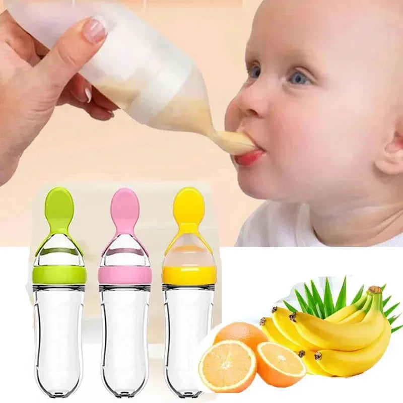 NomNom™ Silicone Baby Feeding Bottle with Spoon