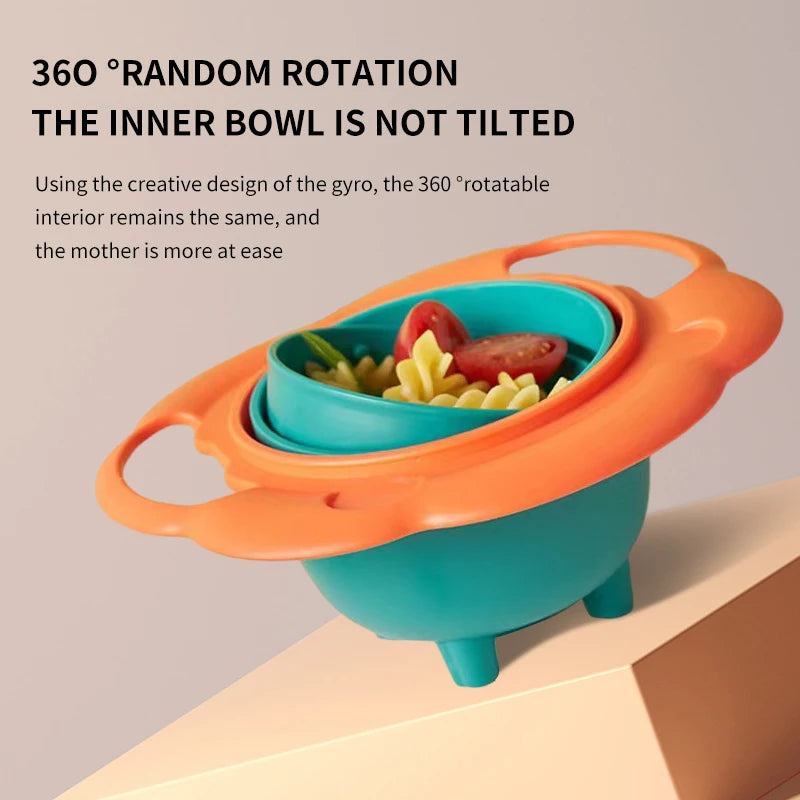 360° Rotating Gyro Bowl Spill Proof