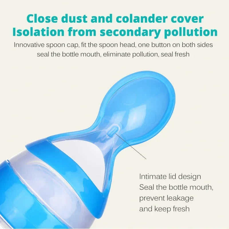 NomNom™ Silicone Baby Feeding Bottle with Spoon