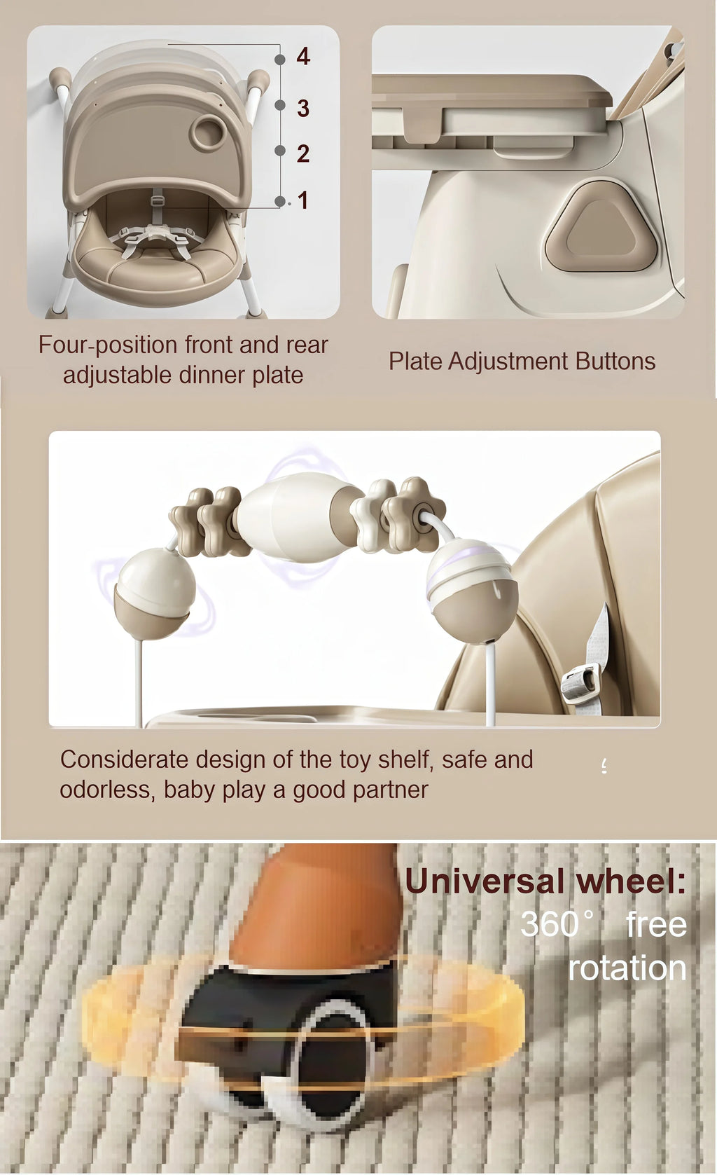 Velluris ZeroMess™ High Chair