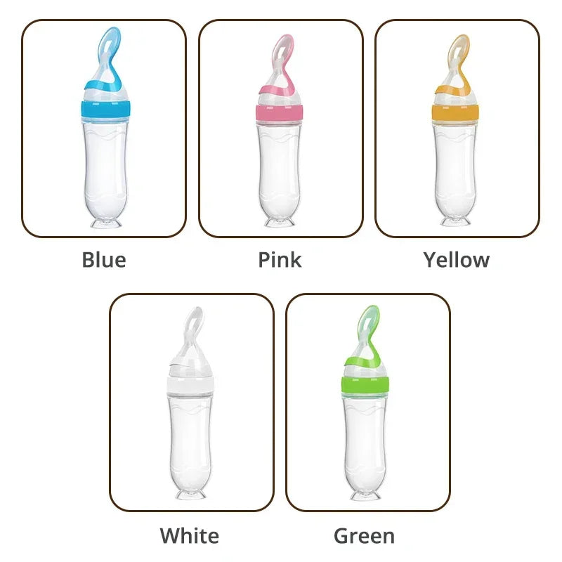 NomNom™ Silicone Baby Feeding Bottle with Spoon