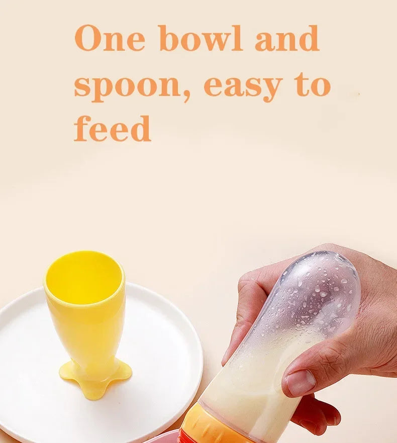 NomNom™ Silicone Baby Feeding Bottle with Spoon
