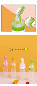 NomNom™ Silicone Baby Feeding Bottle with Spoon