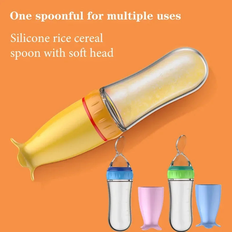 NomNom™ Silicone Baby Feeding Bottle with Spoon