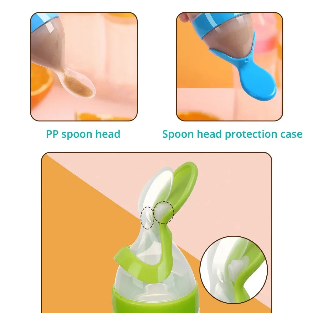 NomNom™ Silicone Baby Feeding Bottle with Spoon