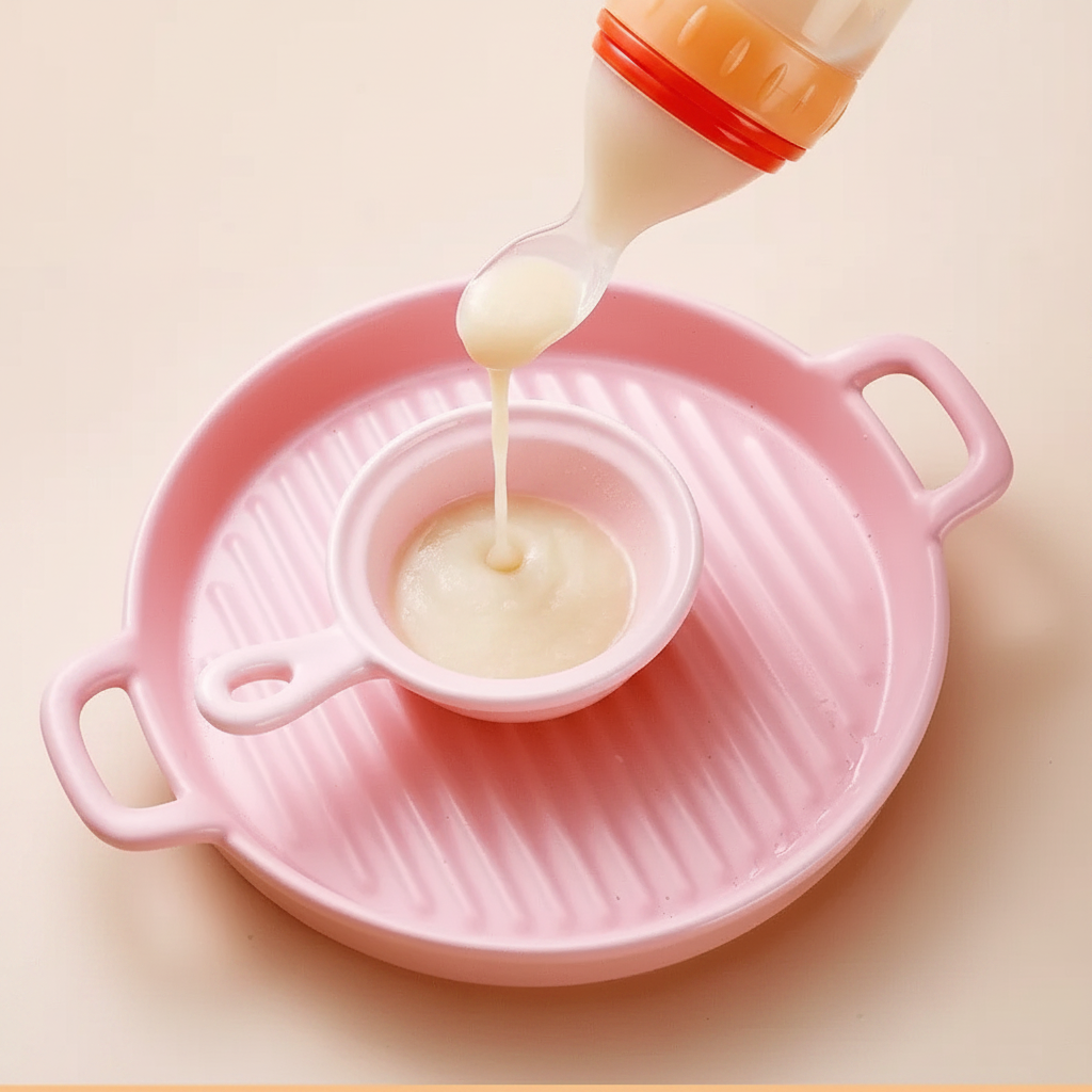 NomNom™ Silicone Baby Feeding Bottle with Spoon