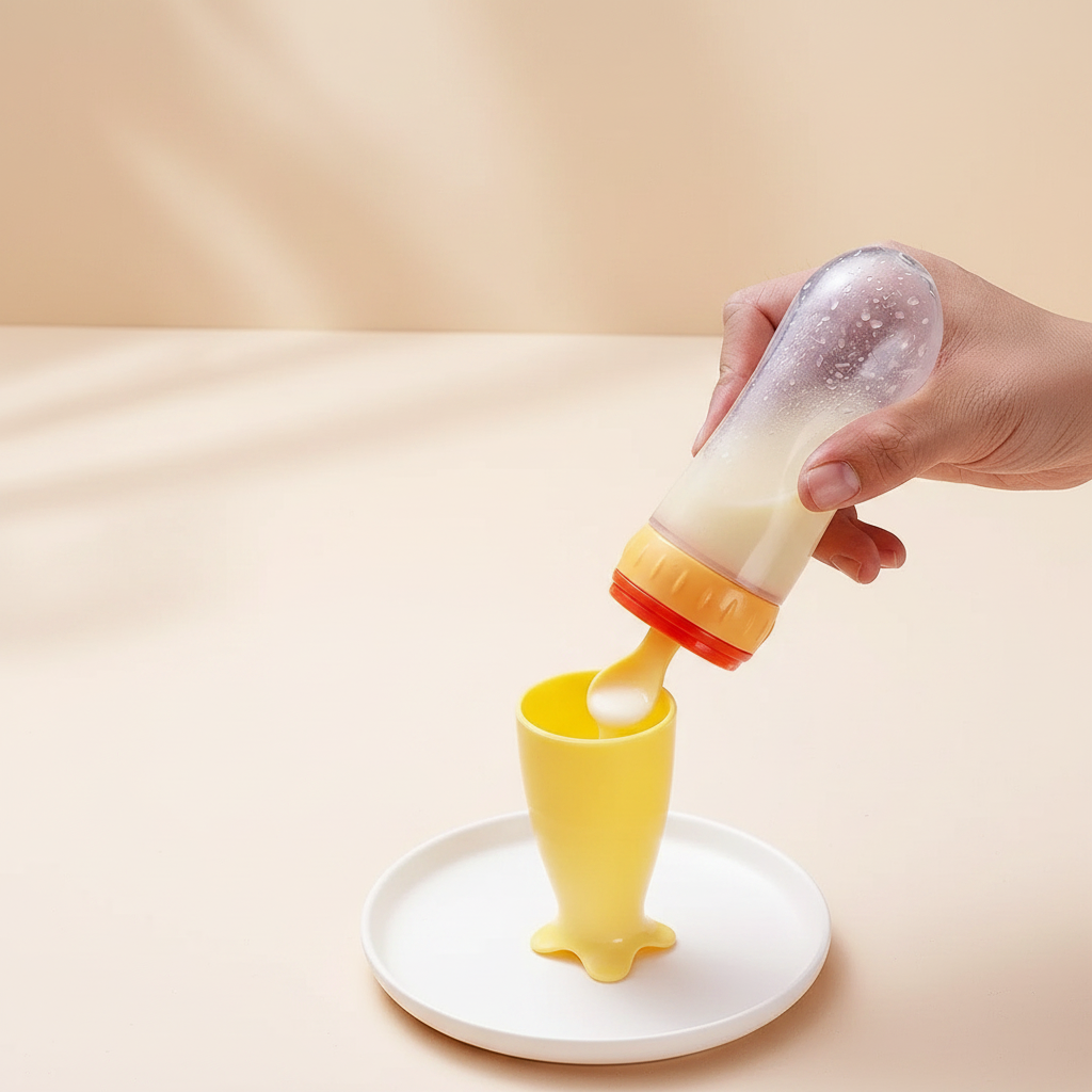 NomNom™ Silicone Baby Feeding Bottle with Spoon