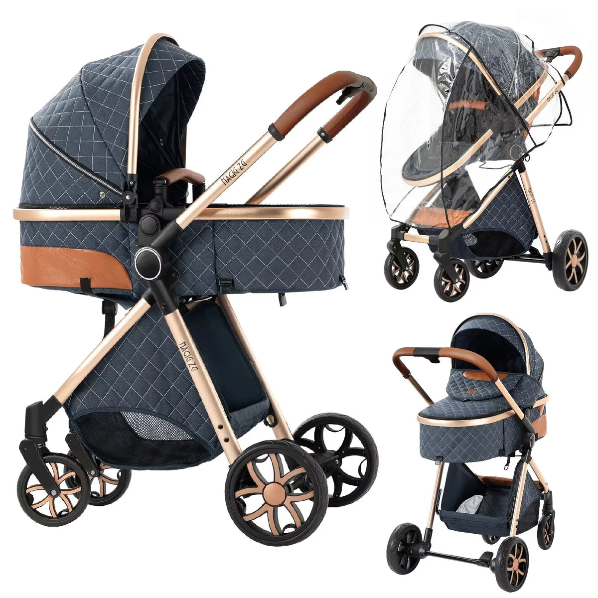 Velluris CleanSway Bundle: Stroller, High Chair & Bassinet