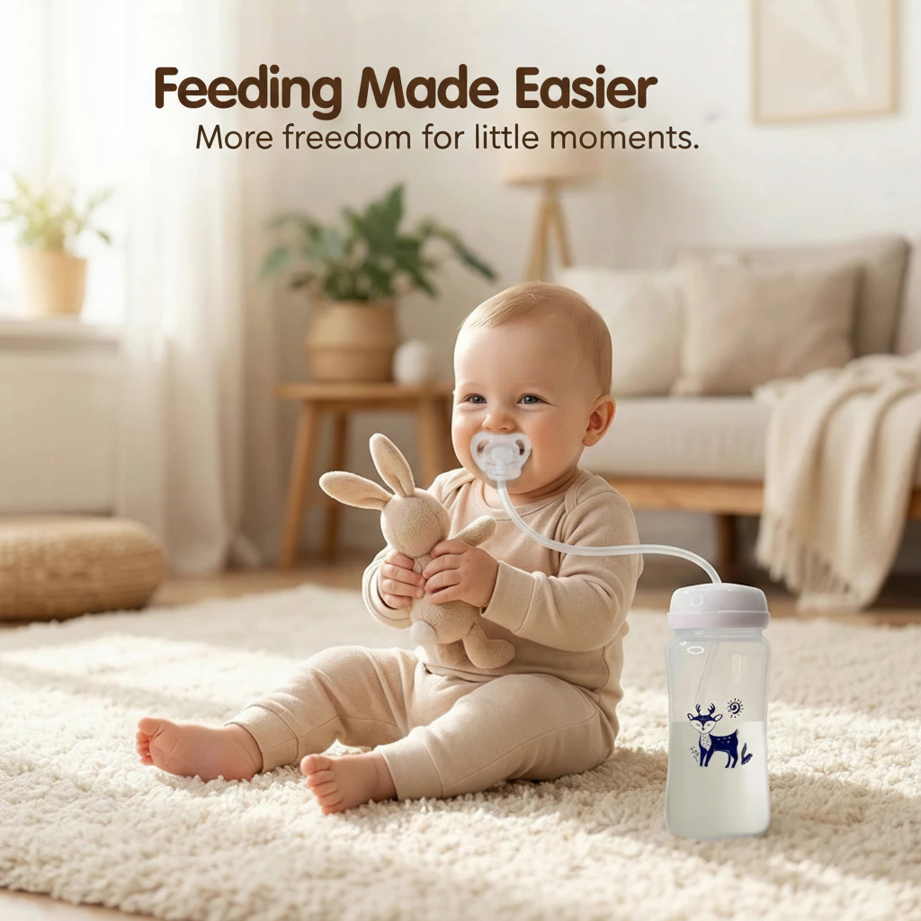 FeedNest™ Hands-Free Baby Bottle